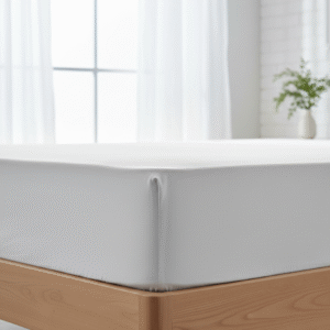 crisp, white fitted sheet