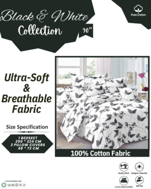 Black & White Bedsheet [Queen size]